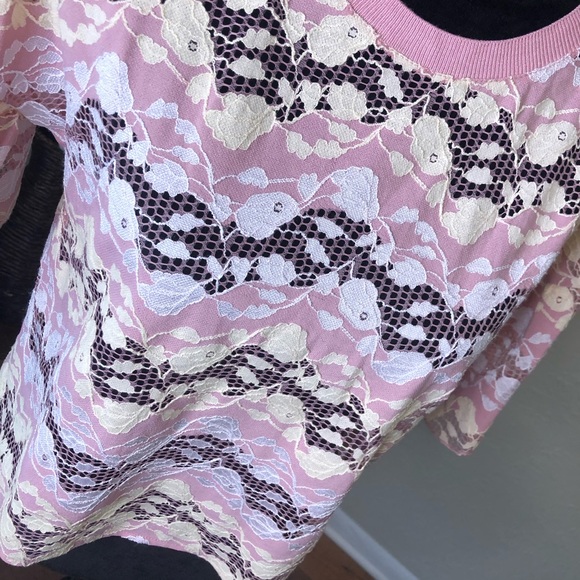 Zara Lace Bell Sleeve Multicolored Crop Top - Picture 3 of 8